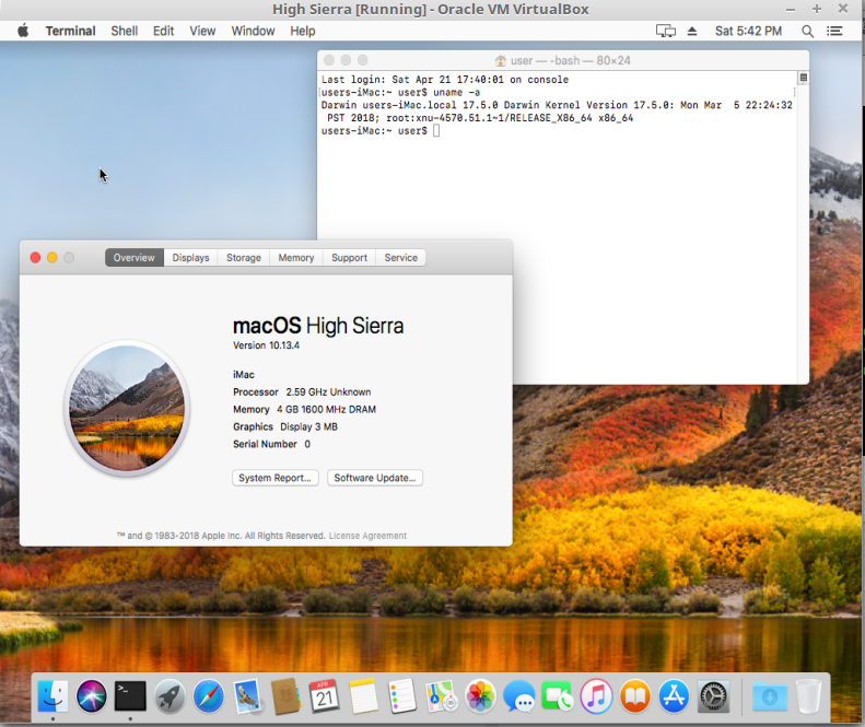 mac sierra for virtual box